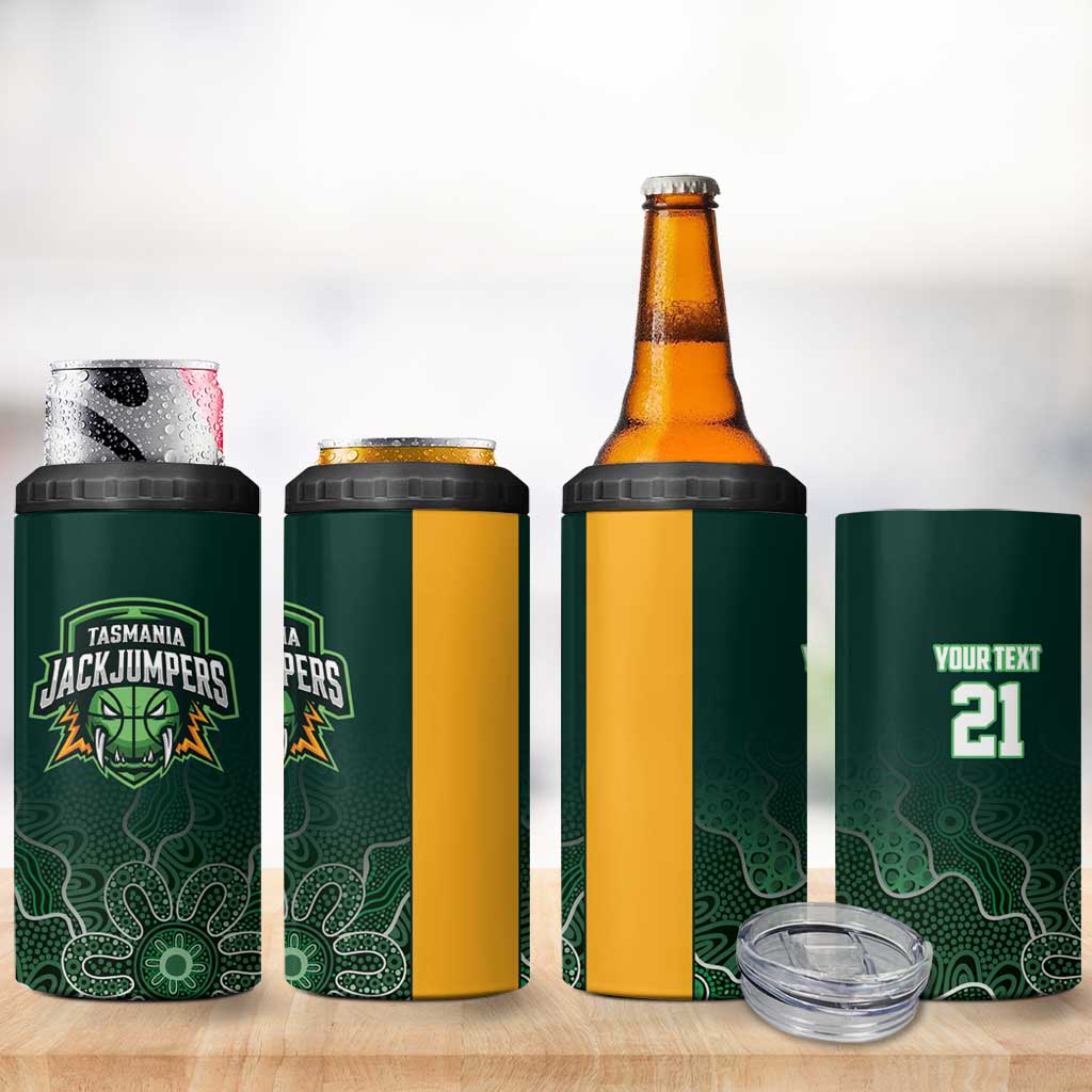 Basketball Custom Tasmania 4 in 1 Can Cooler Tumbler Simple Australian Dot Art - Aussie Hoodie