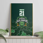 Basketball Custom Tasmania Canvas Wall Art Simple Australian Dot Art - Aussie Hoodie