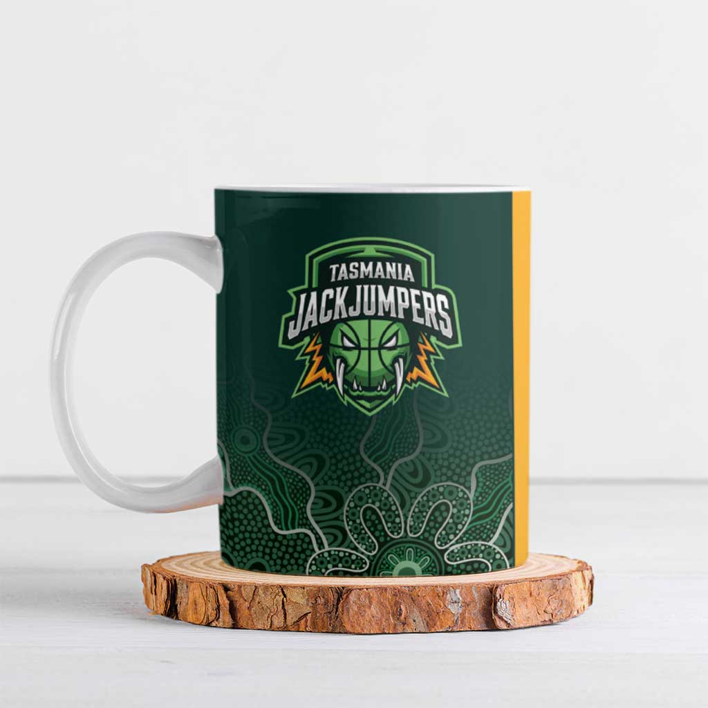 Basketball Custom Tasmania Ceramic Mug Simple Australian Dot Art - Aussie Hoodie