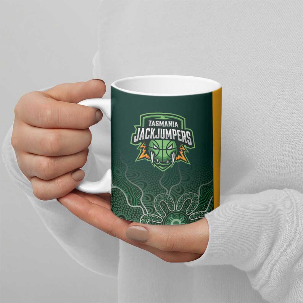 Basketball Custom Tasmania Ceramic Mug Simple Australian Dot Art - Aussie Hoodie