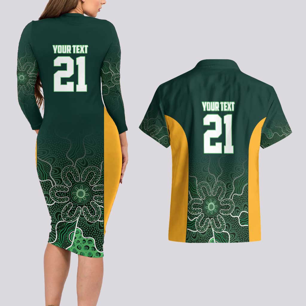Basketball Custom Tasmania Couples Matching Long Sleeve Bodycon Dress and Hawaiian Shirt Simple Australian Dot Art - Aussie Hoodie