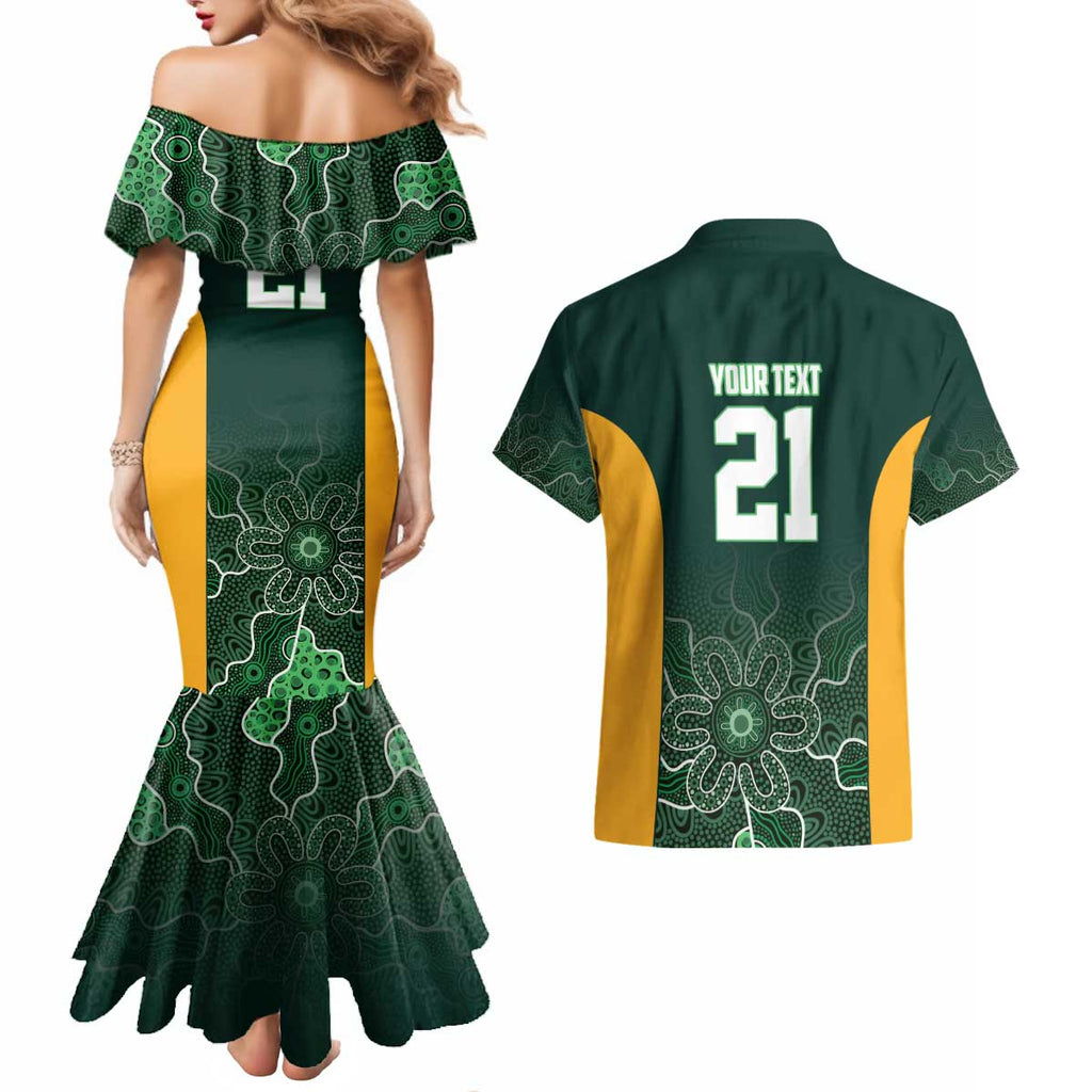 Basketball Custom Tasmania Couples Matching Mermaid Dress and Hawaiian Shirt Simple Australian Dot Art - Aussie Hoodie