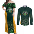 Basketball Custom Tasmania Couples Matching Off Shoulder Maxi Dress and Long Sleeve Button Shirt Simple Australian Dot Art - Aussie Hoodie