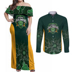 Basketball Custom Tasmania Couples Matching Off Shoulder Maxi Dress and Long Sleeve Button Shirt Simple Australian Dot Art - Aussie Hoodie