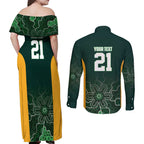 Basketball Custom Tasmania Couples Matching Off Shoulder Maxi Dress and Long Sleeve Button Shirt Simple Australian Dot Art - Aussie Hoodie