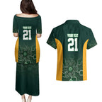 Basketball Custom Tasmania Couples Matching Puletasi and Hawaiian Shirt Simple Australian Dot Art - Aussie Hoodie