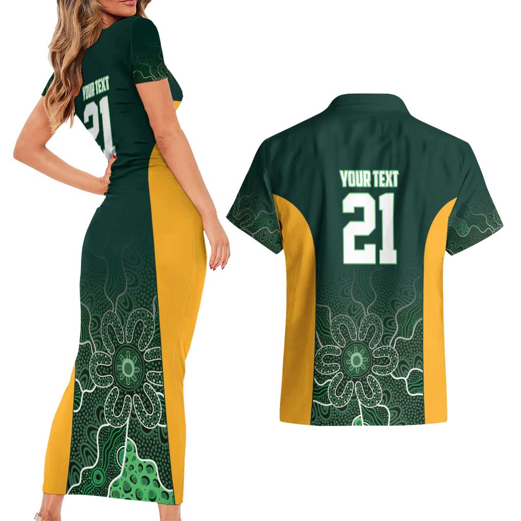 Basketball Custom Tasmania Couples Matching Short Sleeve Bodycon Dress and Hawaiian Shirt Simple Australian Dot Art - Aussie Hoodie