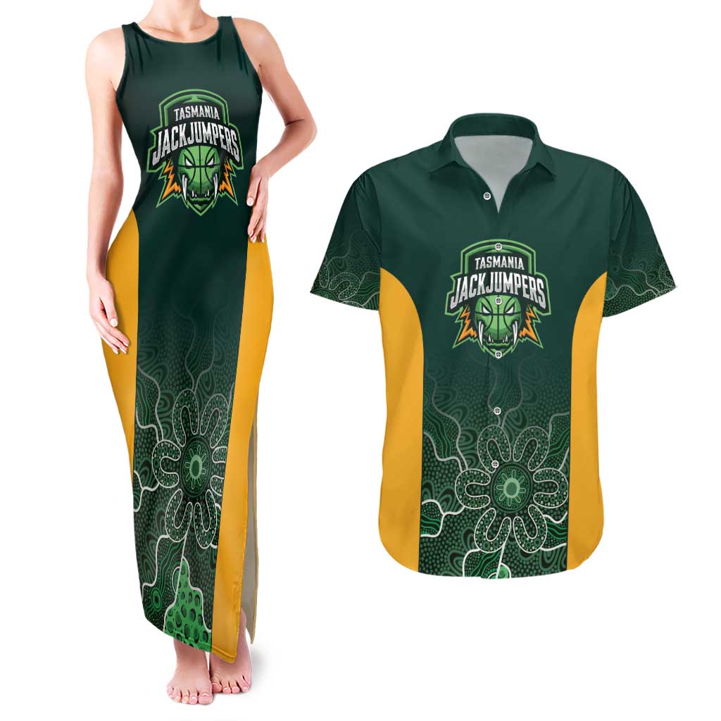 Basketball Custom Tasmania Couples Matching Tank Maxi Dress and Hawaiian Shirt Simple Australian Dot Art - Aussie Hoodie