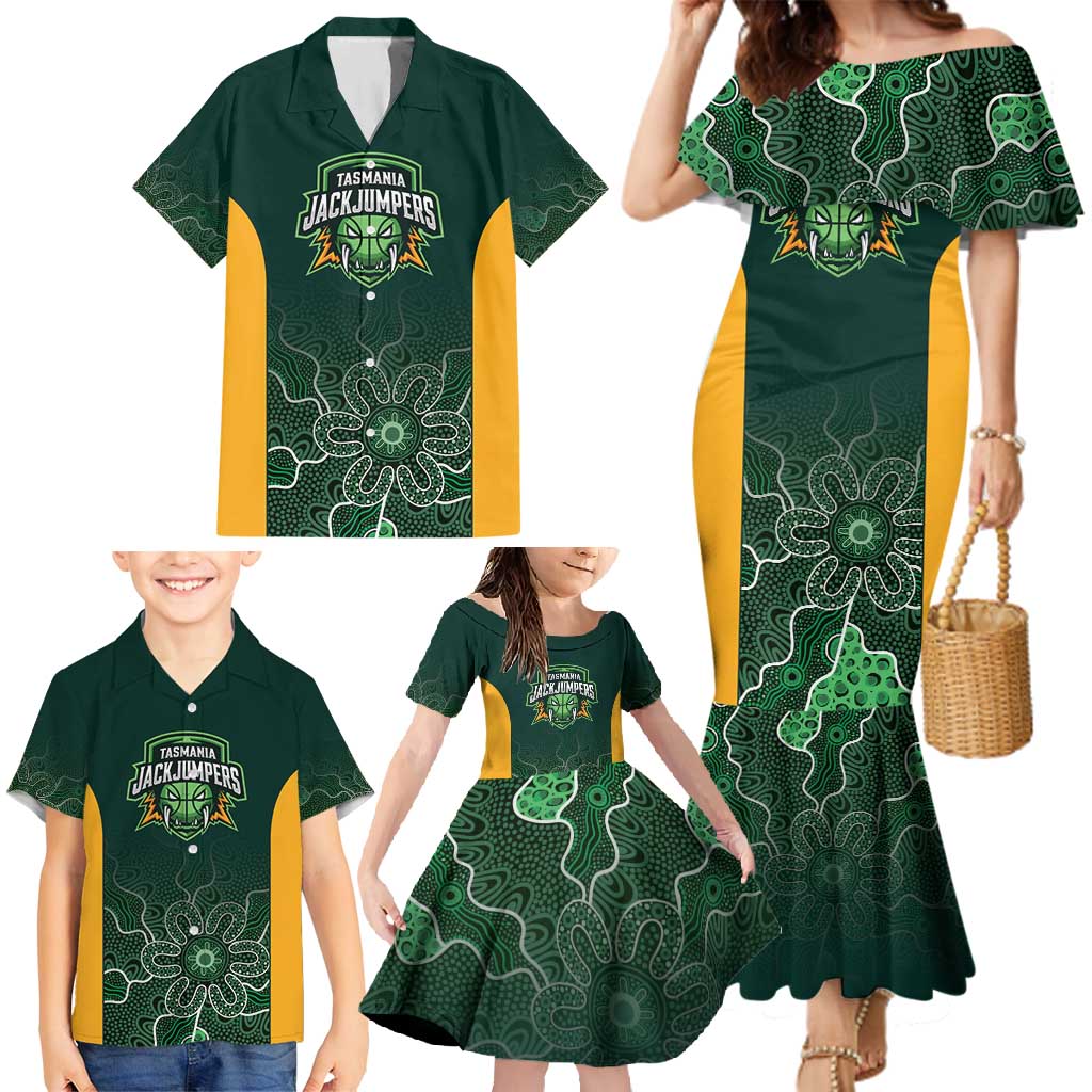 Basketball Custom Tasmania Family Matching Mermaid Dress and Hawaiian Shirt Simple Australian Dot Art - Aussie Hoodie
