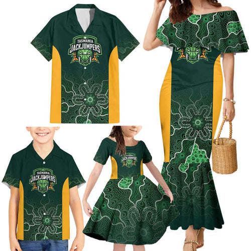Basketball Custom Tasmania Family Matching Mermaid Dress and Hawaiian Shirt Simple Australian Dot Art - Aussie Hoodie
