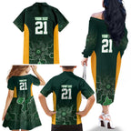 Basketball Custom Tasmania Family Matching Off The Shoulder Long Sleeve Dress and Hawaiian Shirt Simple Australian Dot Art - Aussie Hoodie