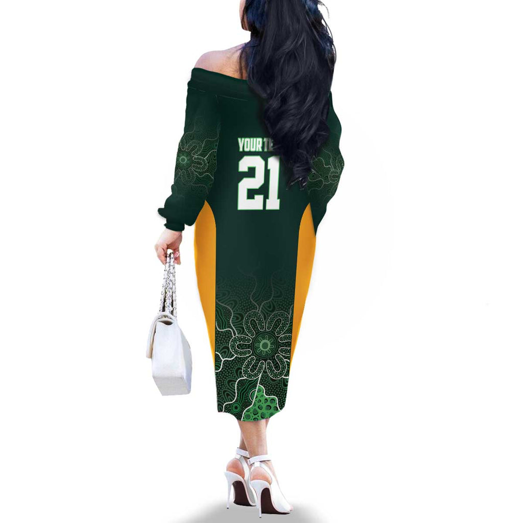 Basketball Custom Tasmania Family Matching Off The Shoulder Long Sleeve Dress and Hawaiian Shirt Simple Australian Dot Art - Aussie Hoodie