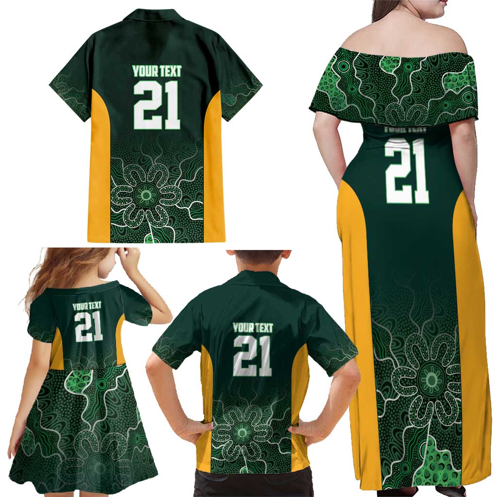 Basketball Custom Tasmania Family Matching Off Shoulder Maxi Dress and Hawaiian Shirt Simple Australian Dot Art - Aussie Hoodie