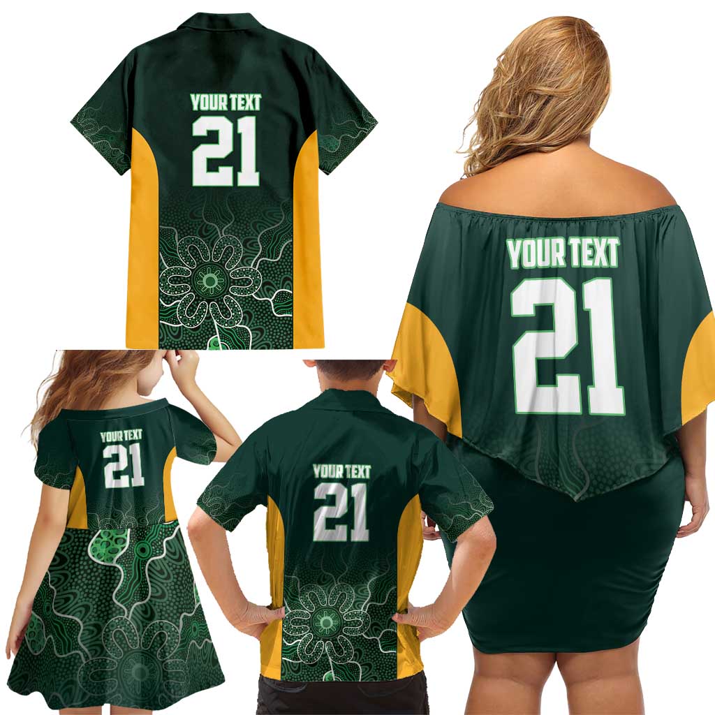 Basketball Custom Tasmania Family Matching Off Shoulder Short Dress and Hawaiian Shirt Simple Australian Dot Art - Aussie Hoodie