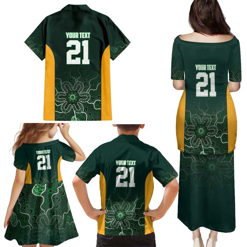 Basketball Custom Tasmania Family Matching Puletasi and Hawaiian Shirt Simple Australian Dot Art - Aussie Hoodie