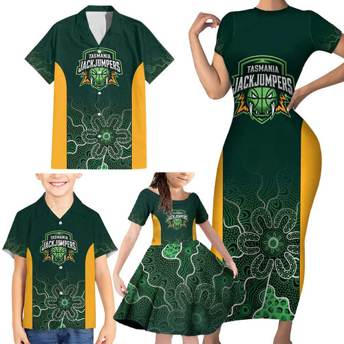 Basketball Custom Tasmania Family Matching Short Sleeve Bodycon Dress and Hawaiian Shirt Simple Australian Dot Art - Aussie Hoodie