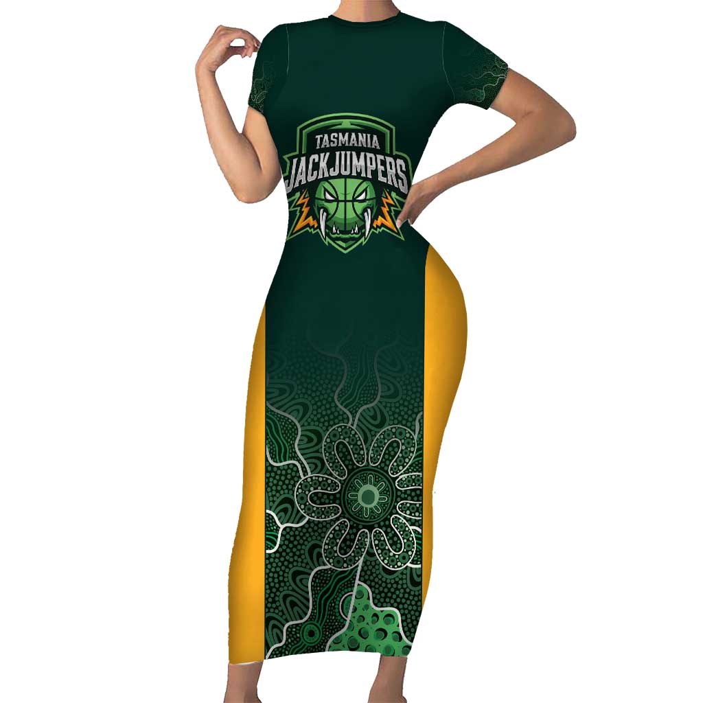 Basketball Custom Tasmania Family Matching Short Sleeve Bodycon Dress and Hawaiian Shirt Simple Australian Dot Art - Aussie Hoodie