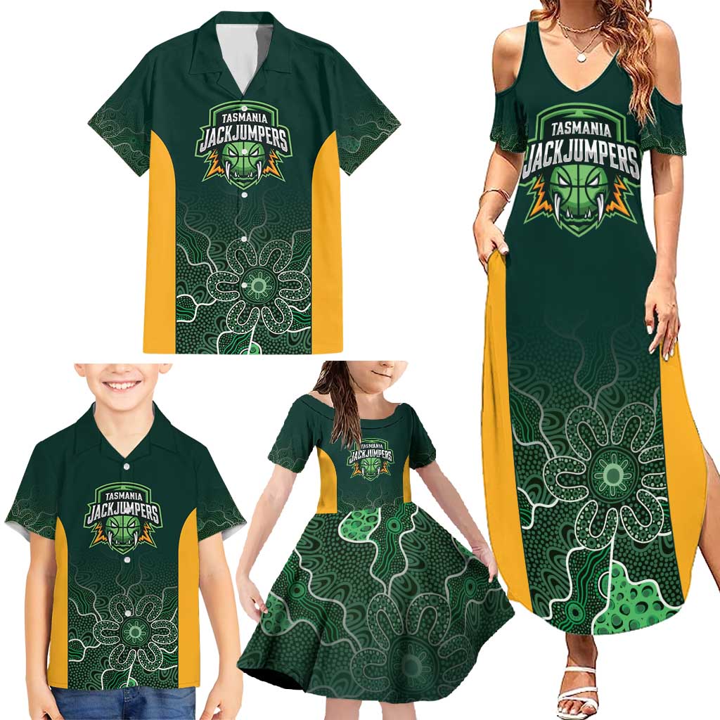 Basketball Custom Tasmania Family Matching Summer Maxi Dress and Hawaiian Shirt Simple Australian Dot Art - Aussie Hoodie