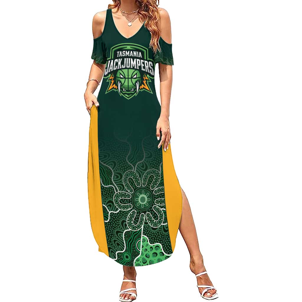 Basketball Custom Tasmania Family Matching Summer Maxi Dress and Hawaiian Shirt Simple Australian Dot Art - Aussie Hoodie