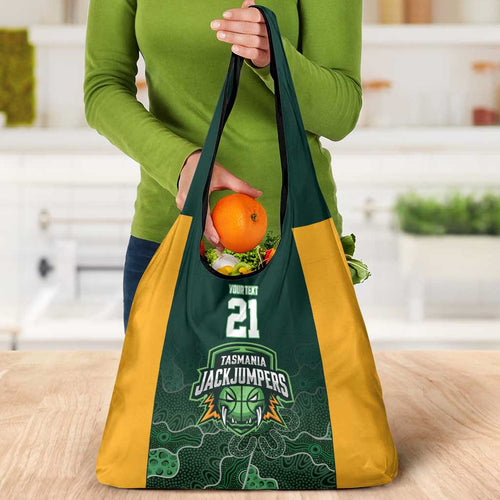 Basketball Custom Tasmania Grocery Bag Simple Australian Dot Art - Aussie Hoodie