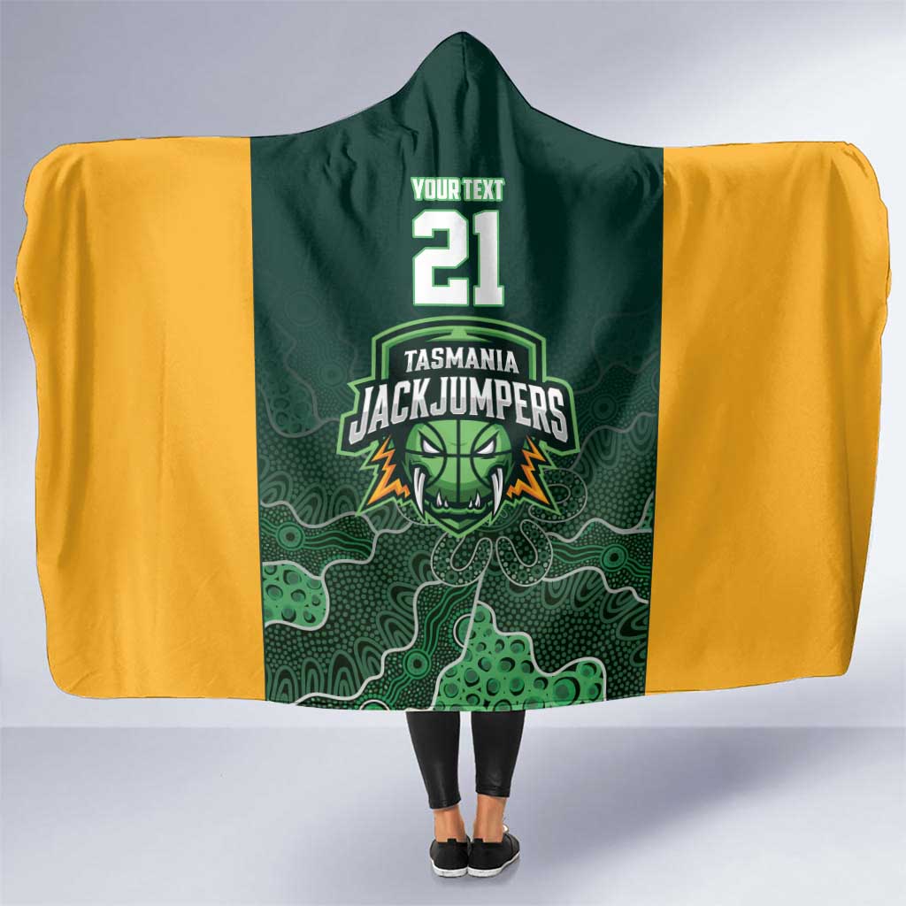 Basketball Custom Tasmania Hooded Blanket Simple Australian Dot Art - Aussie Hoodie