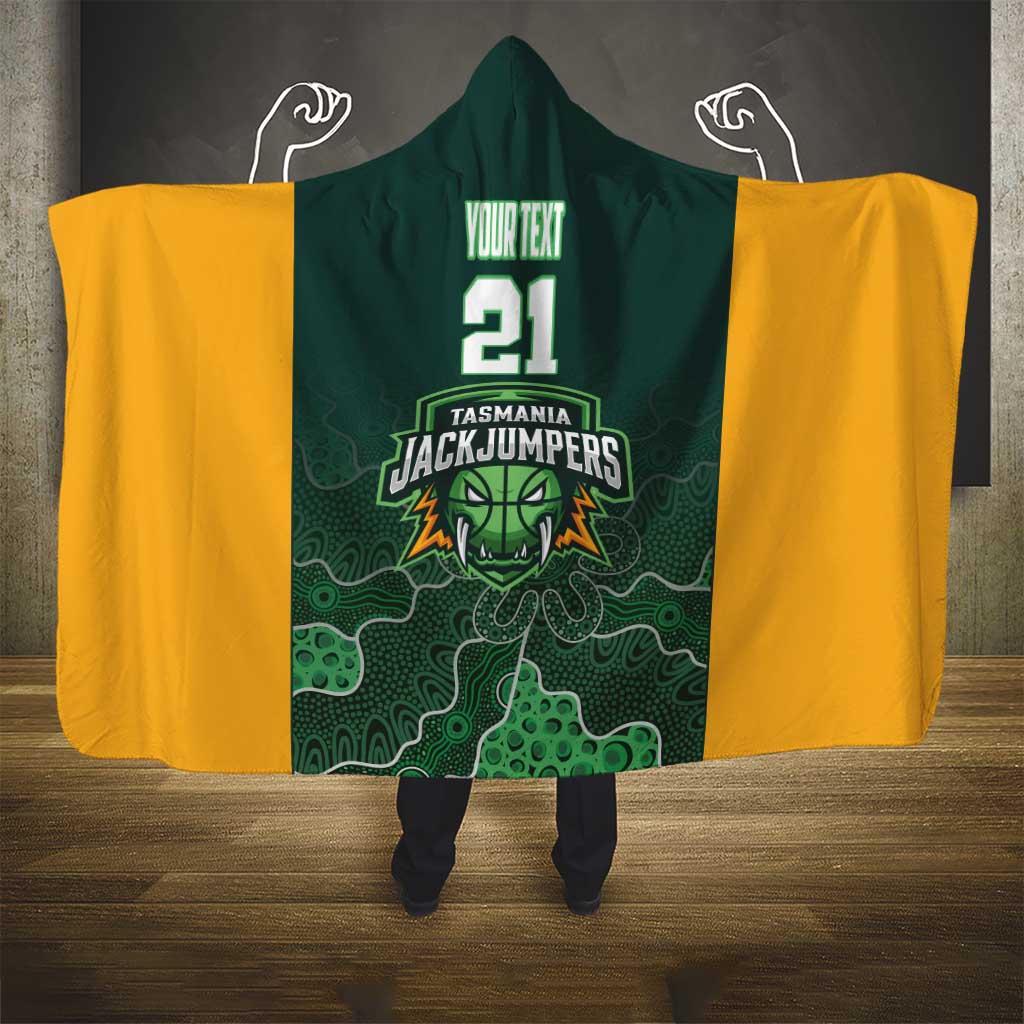 Basketball Custom Tasmania Hooded Blanket Simple Australian Dot Art - Aussie Hoodie