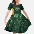 Basketball Custom Tasmania Kid Short Sleeve Dress Simple Australian Dot Art - Aussie Hoodie