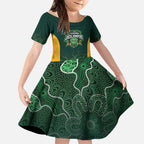 Basketball Custom Tasmania Kid Short Sleeve Dress Simple Australian Dot Art - Aussie Hoodie