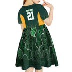 Basketball Custom Tasmania Kid Short Sleeve Dress Simple Australian Dot Art - Aussie Hoodie