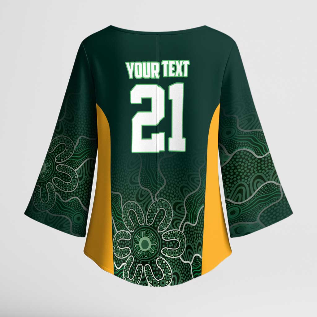 Basketball Custom Tasmania Kimono Sleeve Blouse Simple Australian Dot Art - Aussie Hoodie
