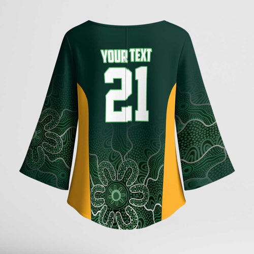 Basketball Custom Tasmania Kimono Sleeve Blouse Simple Australian Dot Art - Aussie Hoodie