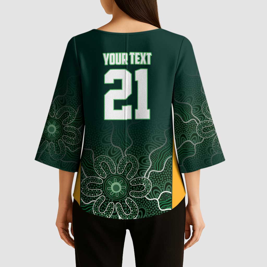 Basketball Custom Tasmania Kimono Sleeve Blouse Simple Australian Dot Art - Aussie Hoodie