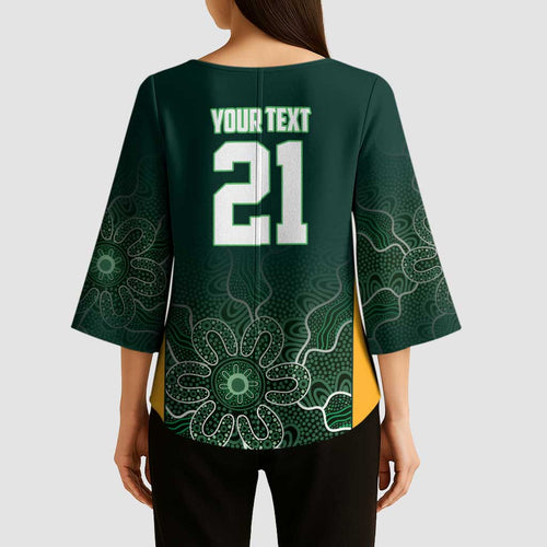 Basketball Custom Tasmania Kimono Sleeve Blouse Simple Australian Dot Art - Aussie Hoodie