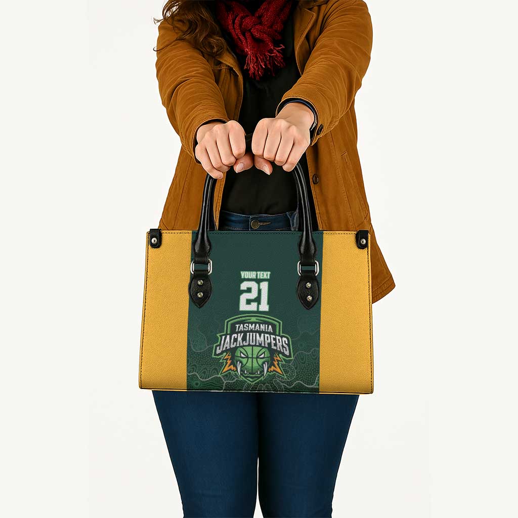 Basketball Custom Tasmania Leather Bag Simple Australian Dot Art - Aussie Hoodie