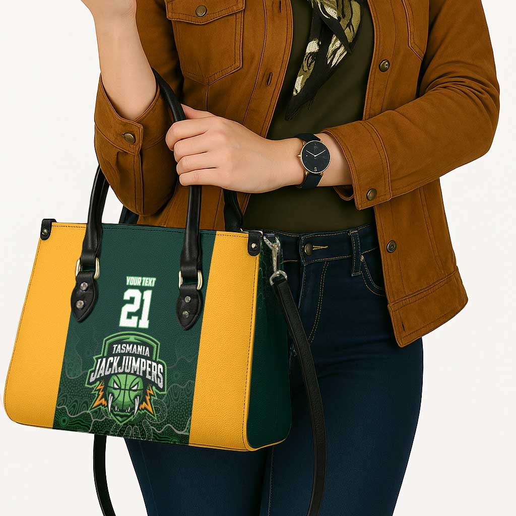 Basketball Custom Tasmania Leather Bag Simple Australian Dot Art - Aussie Hoodie