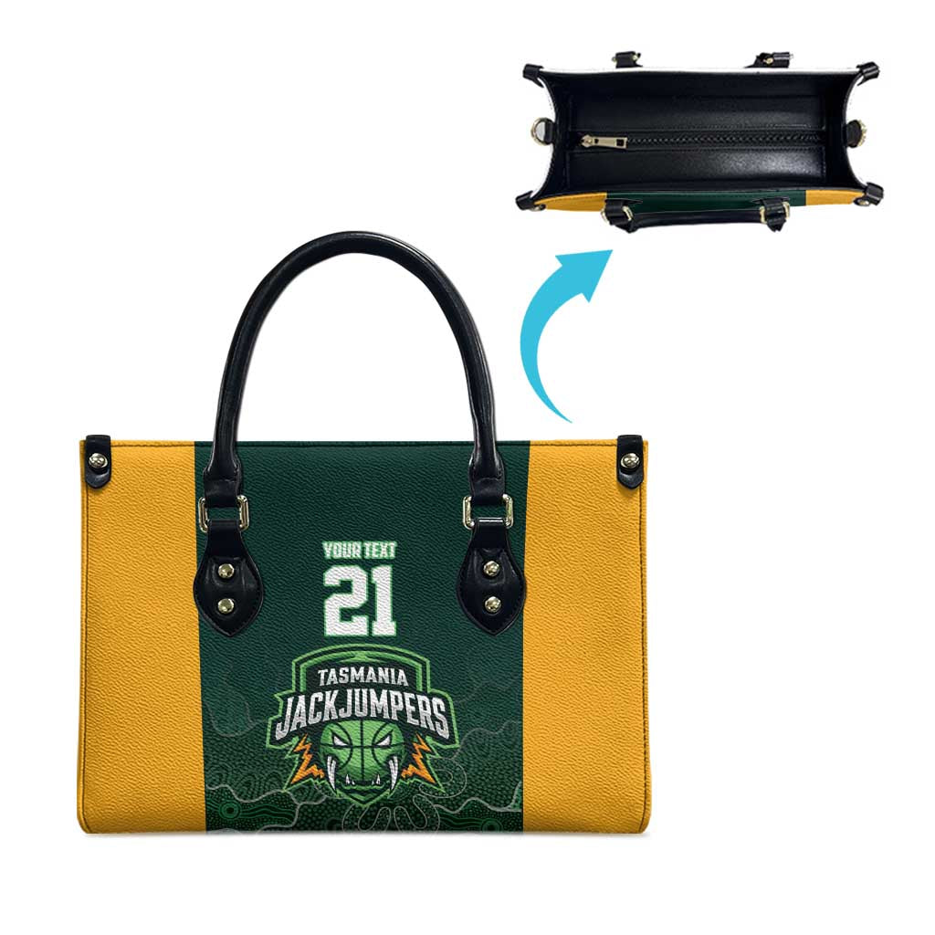 Basketball Custom Tasmania Leather Bag Simple Australian Dot Art - Aussie Hoodie