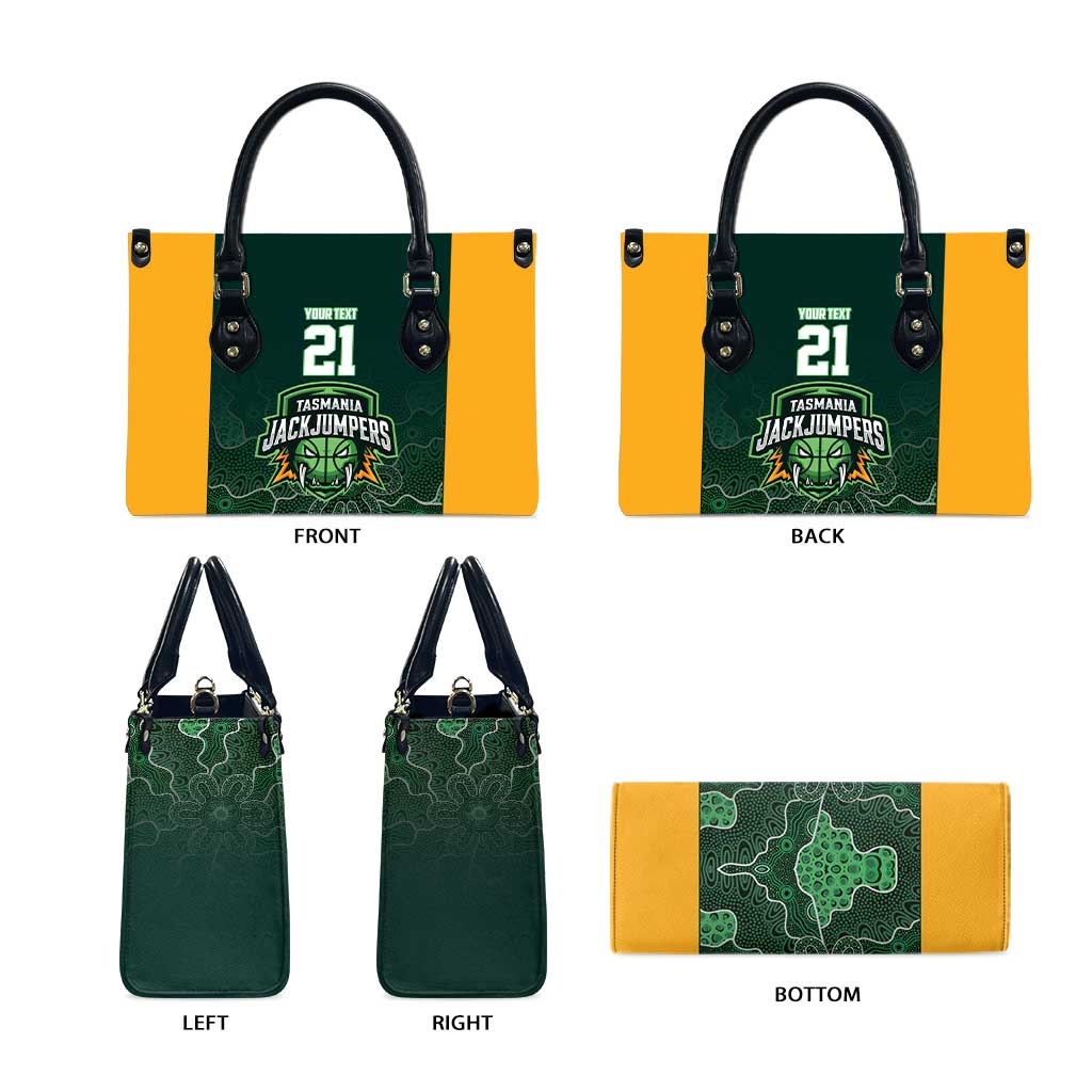 Basketball Custom Tasmania Leather Bag Simple Australian Dot Art - Aussie Hoodie