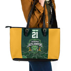 Basketball Custom Tasmania Leather Tote Bag Simple Australian Dot Art - Aussie Hoodie