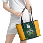 Basketball Custom Tasmania Leather Tote Bag Simple Australian Dot Art - Aussie Hoodie