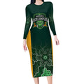 Basketball Custom Tasmania Long Sleeve Bodycon Dress Simple Australian Dot Art - Aussie Hoodie