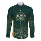 Basketball Custom Tasmania Long Sleeve Button Shirt Simple Australian Dot Art - Aussie Hoodie