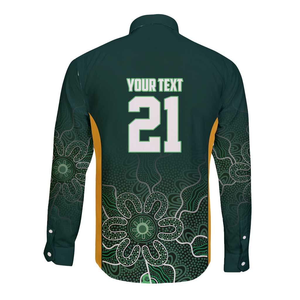 Basketball Custom Tasmania Long Sleeve Button Shirt Simple Australian Dot Art - Aussie Hoodie