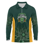 Basketball Custom Tasmania Long Sleeve Polo Shirt Simple Australian Dot Art - Aussie Hoodie