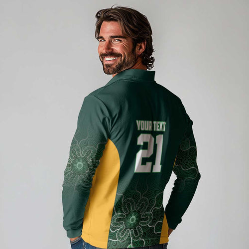 Basketball Custom Tasmania Long Sleeve Polo Shirt Simple Australian Dot Art - Aussie Hoodie