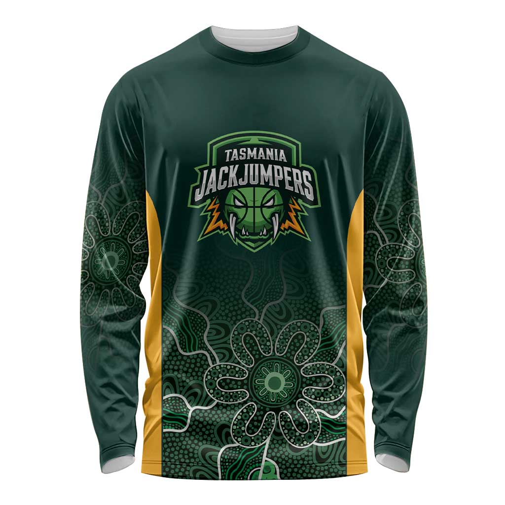 Basketball Custom Tasmania Long Sleeve Shirt Simple Australian Dot Art - Aussie Hoodie