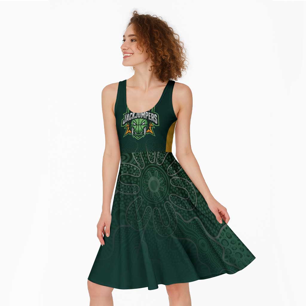 Basketball Custom Tasmania Midi Dress Simple Australian Dot Art - Aussie Hoodie