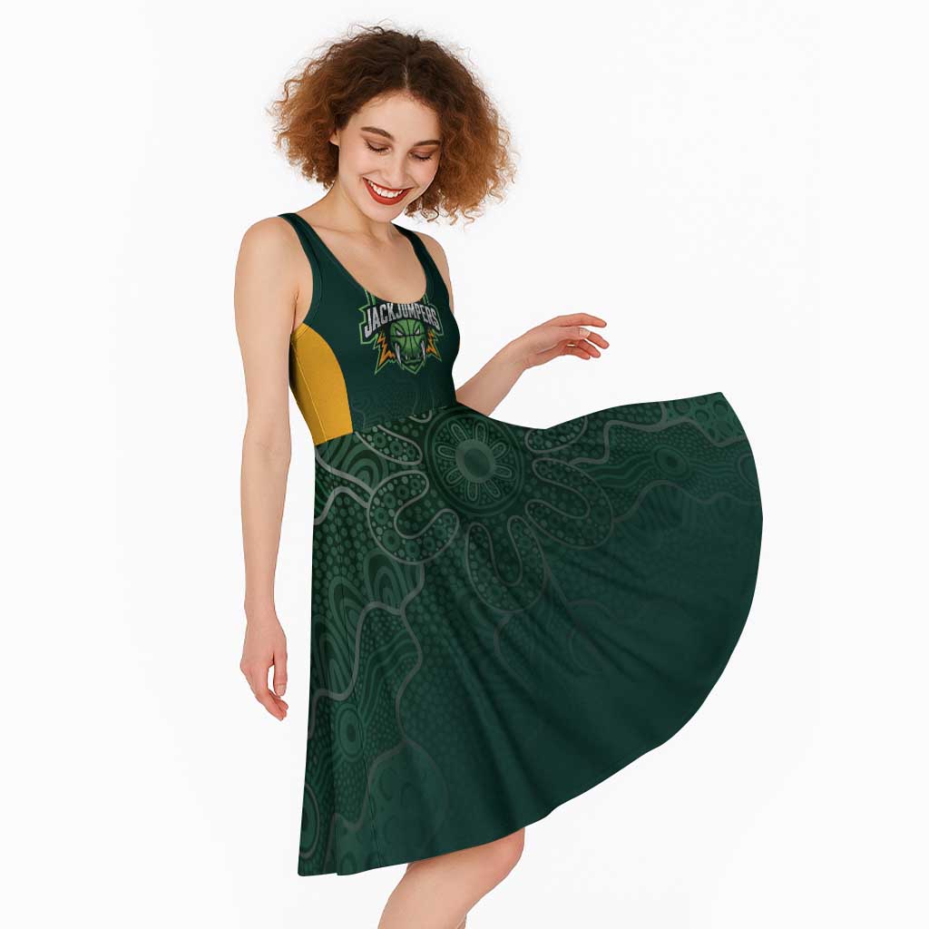 Basketball Custom Tasmania Midi Dress Simple Australian Dot Art - Aussie Hoodie