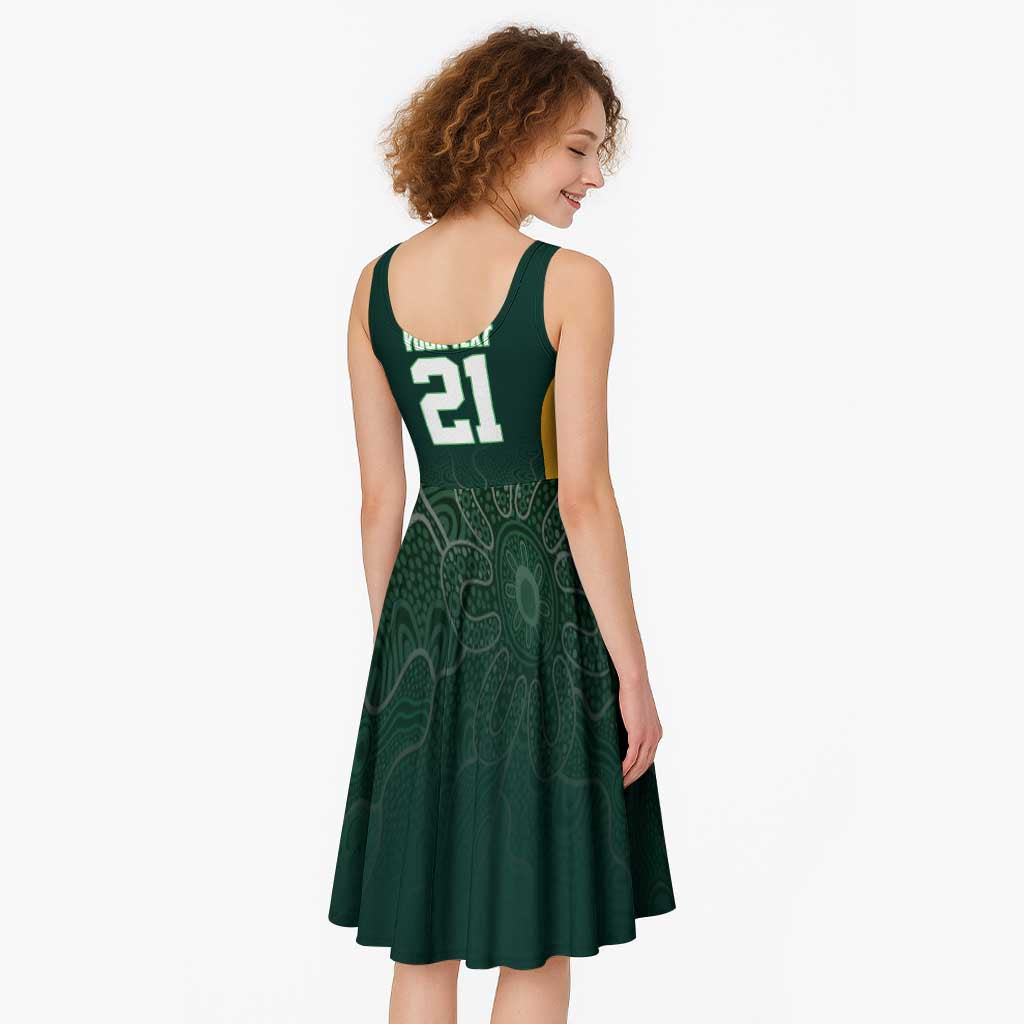 Basketball Custom Tasmania Midi Dress Simple Australian Dot Art - Aussie Hoodie