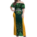 Basketball Custom Tasmania Off Shoulder Maxi Dress Simple Australian Dot Art - Aussie Hoodie