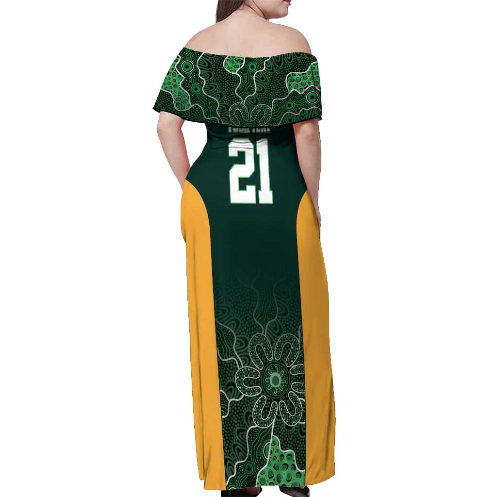 Basketball Custom Tasmania Off Shoulder Maxi Dress Simple Australian Dot Art - Aussie Hoodie